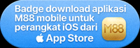 Badge download aplikasi M88 mobile untuk perangkat iOS dari App Store